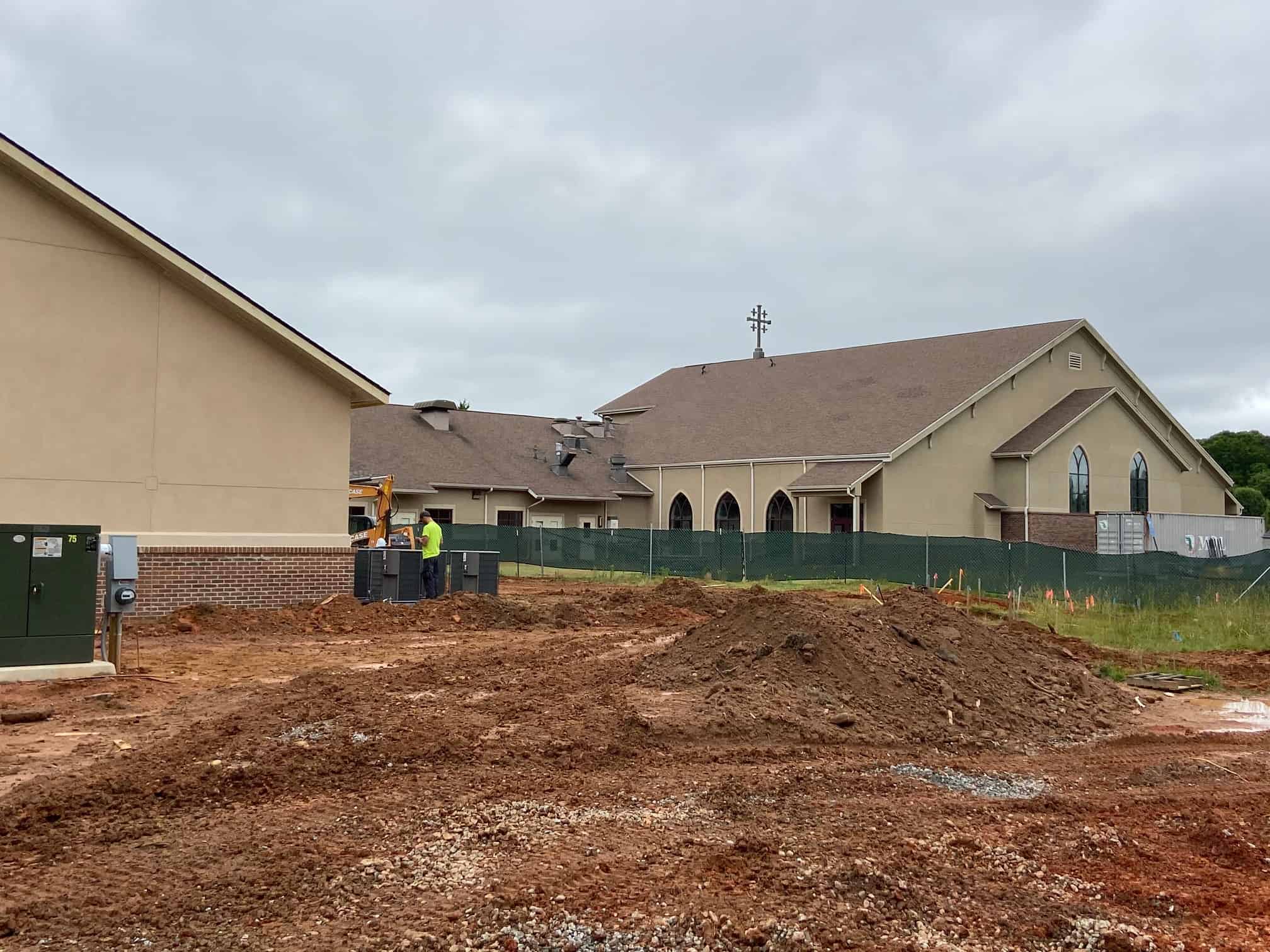 0520 back of the building and church