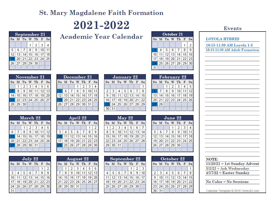 Loyola Calendar 2022 Faith Formation 2021 | St. Mary Magdalene